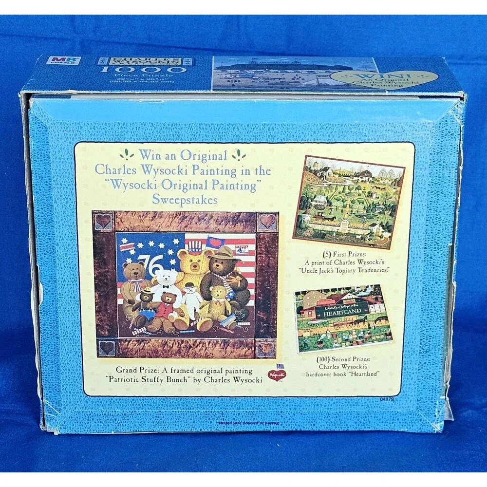 2 Charles Wysocki Americana 1000pc Puzzles COMPLETE Formulating The Plan Nantuck